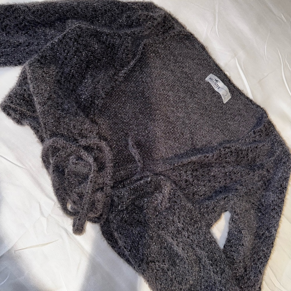 Hollister crop tie sweater